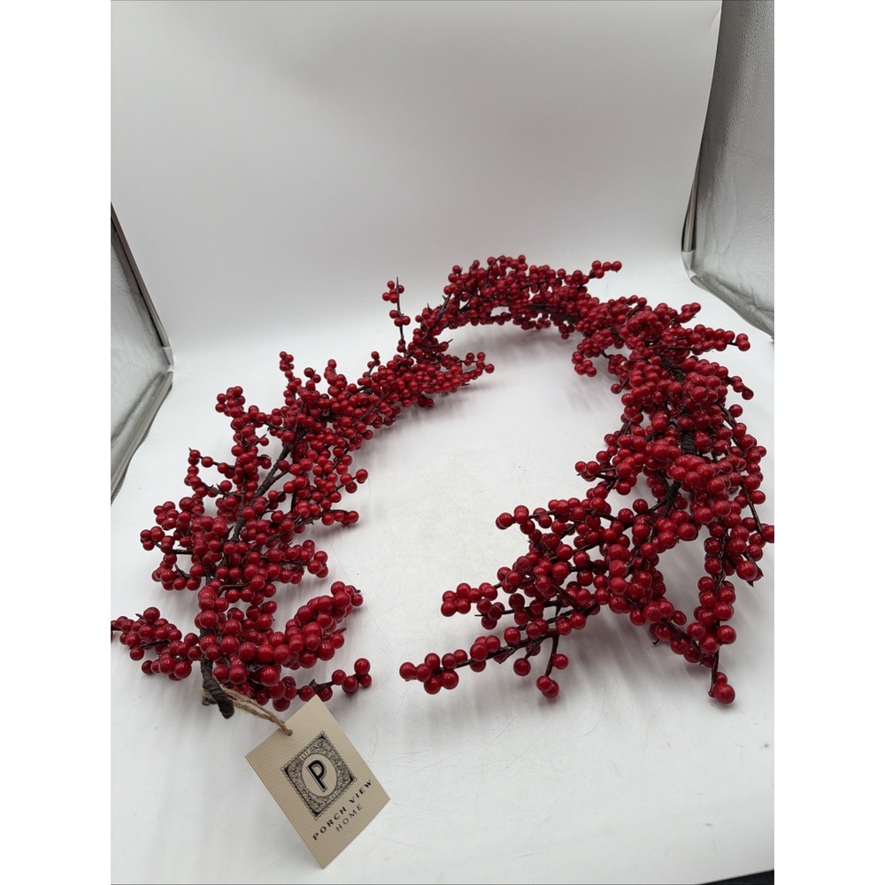 Gorgeous Forest Ilex Red Berry Garland Christmas Mantel Porch View Home